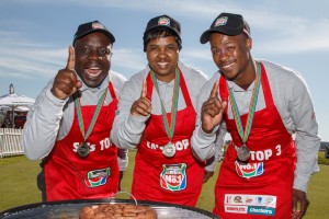 This year's finalists in the  Championship Boerewors competition are, from left, George Baloyi, Phinah Maimela and Ayanda Dyanse